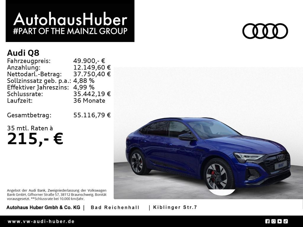 Audi Q8 Sportback 50 e-tron S line quattro HUD MATRIX Leasing