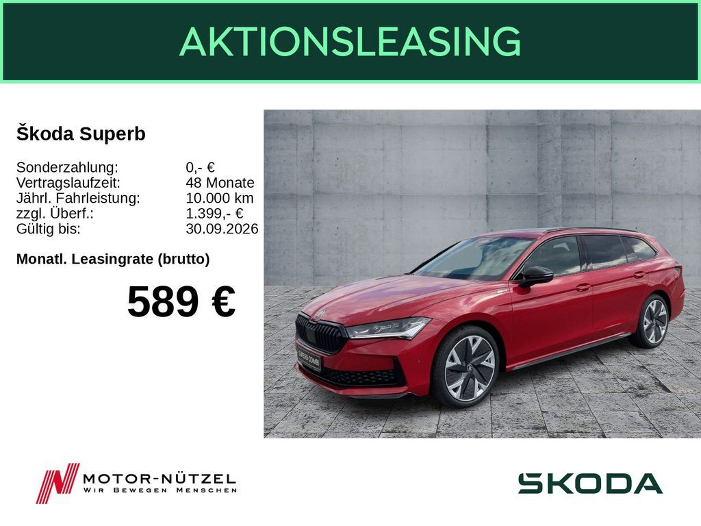 Skoda Superb Combi Sportline 2,0 TSI 4x4 PANO RFK AHK Leasing
