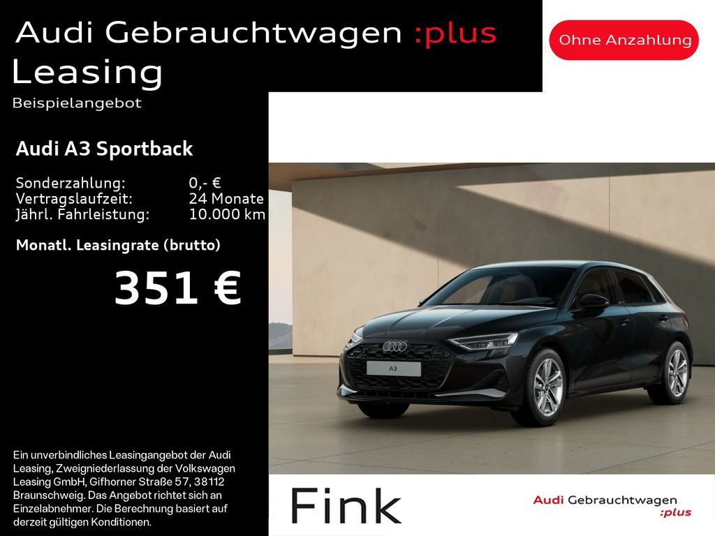 Audi A3 Sportback TFSI e Advanced LED Sportsitze Kame Leasing