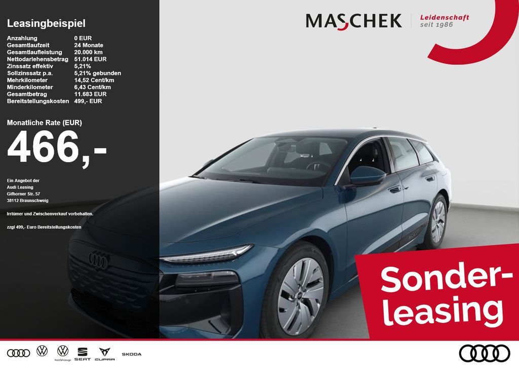 Audi A6 e-tron Avant Sonderleasing 0.25% AHK 360° Mat Leasing