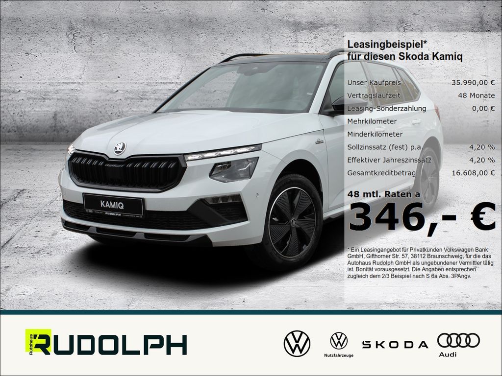 Skoda Kamiq 1.0 TSI DSG Monte Carlo Navi El. Heckklapp Leasing
