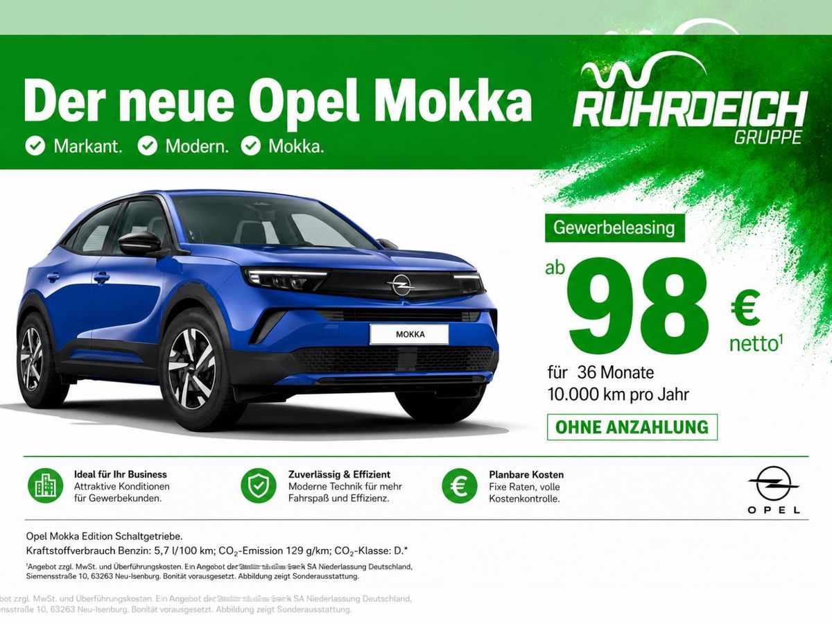 Opel Mokka Automatik 🛠️GEWERBE-BESTELLFAHRZEUG🛠️ Leasing
