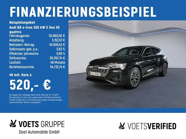 Audi Q8 e-tron 300 kW S line 55 quattro AreaView+SHZ