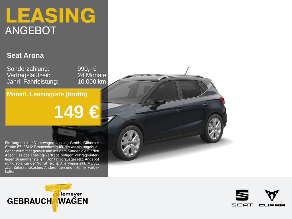 Seat Arona 1.0 TSI DSG PARKLENK KAMERA LED NAVI Leasing