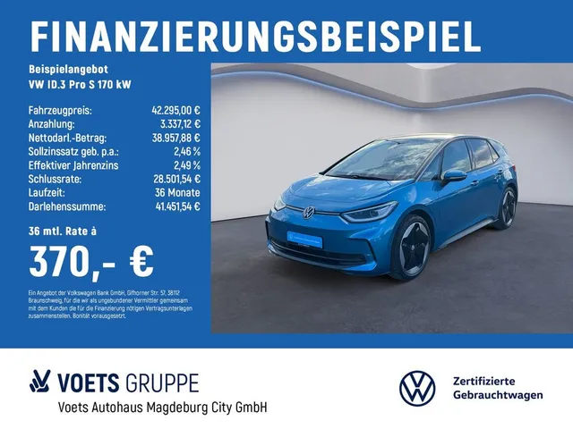 Volkswagen ID.3 Pro S 170 kW Energy MATRIX-LED+HuD+REARVIEW