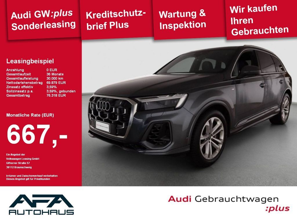 Audi Q7 55 TFSI quattro S-Line*Luft*AHK*Matrix*7Sitze Leasing