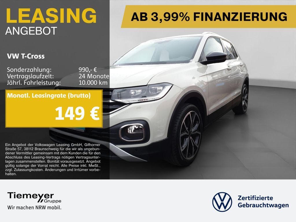 Volkswagen T-Cross 1.0 TSI DSG STYLE MATRIX LM18 AHK KAMERA Leasing