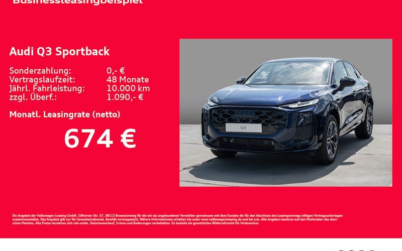 Audi Q3-sportback E-hybrid 200kW S Tronic 5dr Kauf