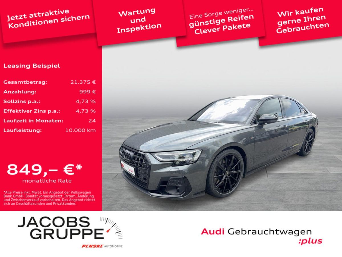 Audi A8 60TFSI S line Black+/Exclusive/187UPE/Vollleder/Digi Matrix/HuD/360 Leasing