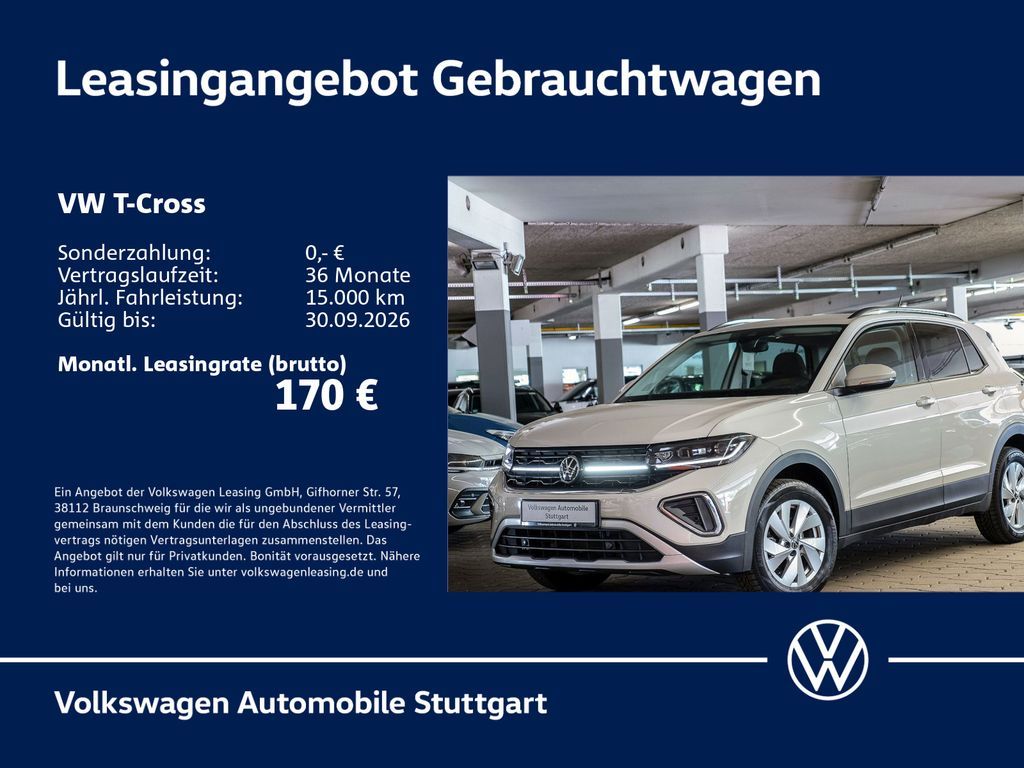 Volkswagen T-Cross Life 1.0 TSI Kamera LED Navi ACC Klima S Leasing