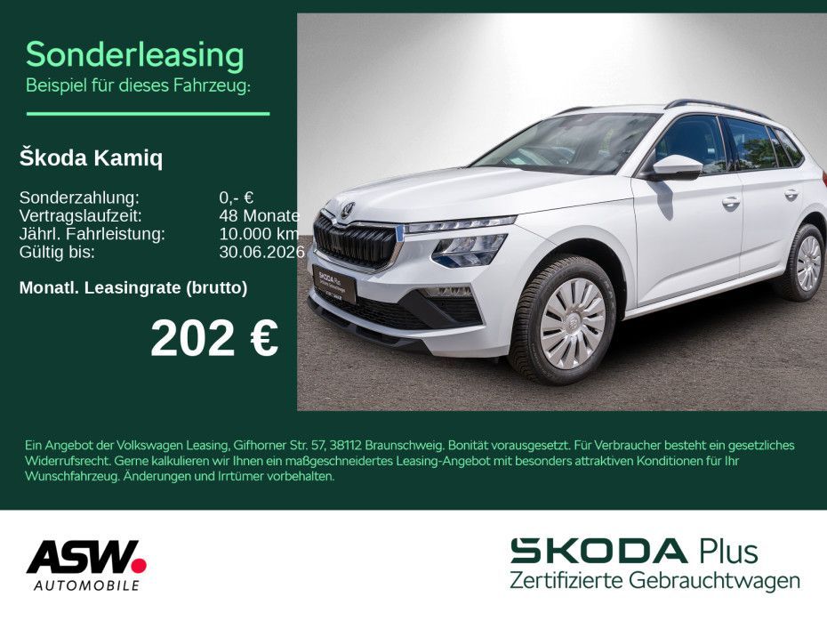 Skoda Kamiq Essence 1,0 TSI DSG Klima LED VC PDC SHZ Leasing