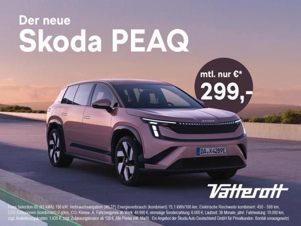 Skoda Peaq Selection 60 – Ihr Wunschfahrzeug im Privatleasing! Leasing