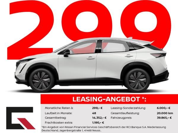 Nissan Ariya 63kWh 2025 /Winter/Navi/Carplay/CCS/22kWh OBC Leasing