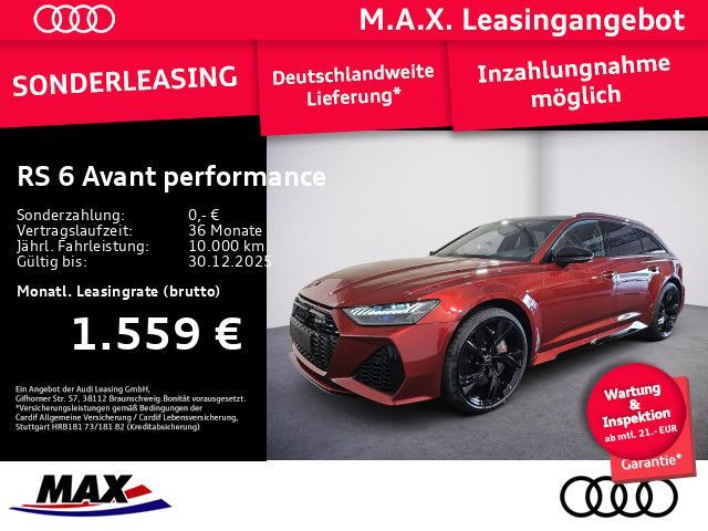 Audi RS 6 Avant performance MATRIX+SAGA+305KM/H+B&O Leasing