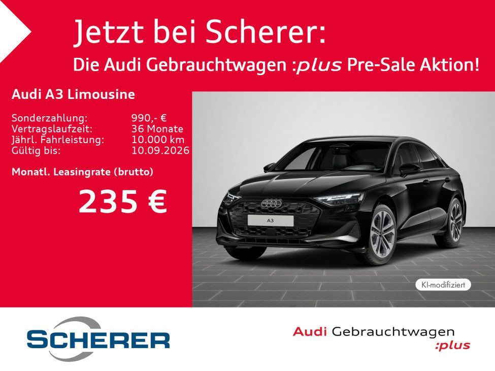 Audi A3 Limousine adv. 35 TFSI S tronic LED NAVI RFK Leasing