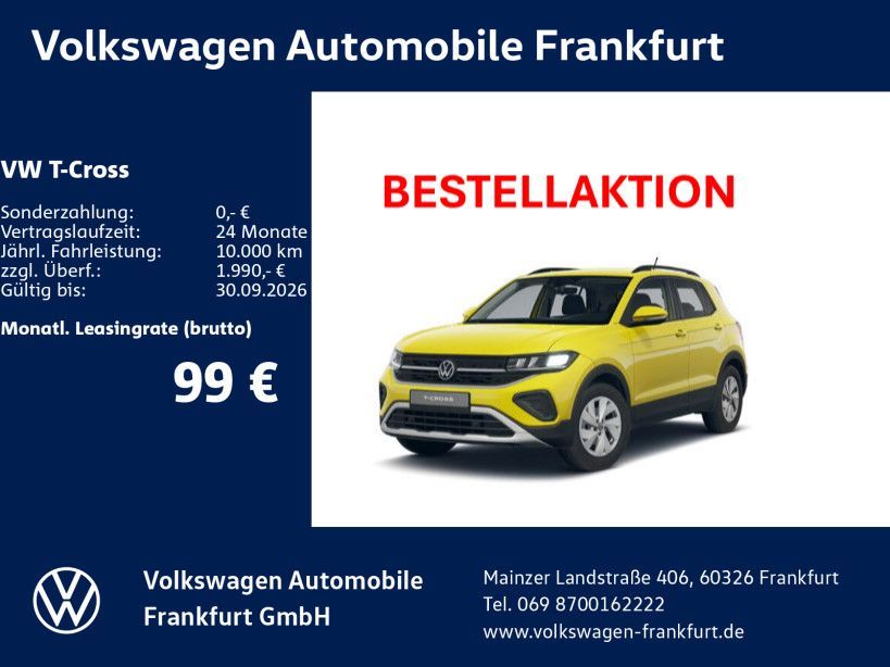 Volkswagen T-Cross Life 1.0 TSI 95 PS |   Top Deal Leasing