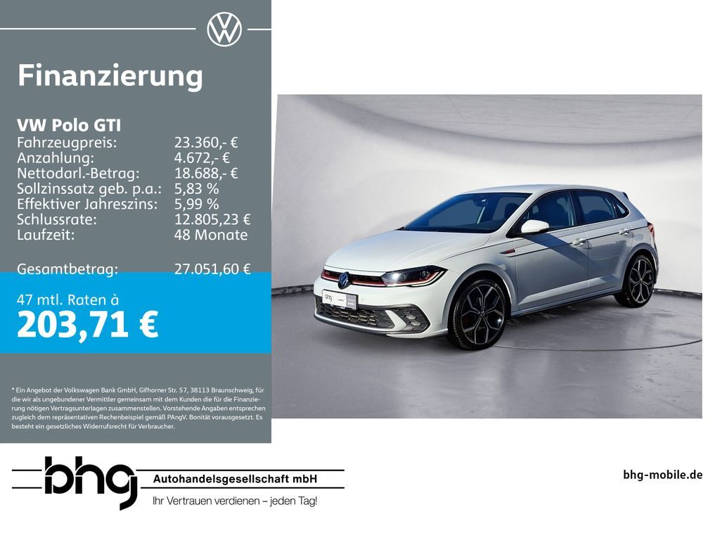 Volkswagen Polo GTI 2.0TSI DSG Front-Lane-Assist MatrixLED Leasing