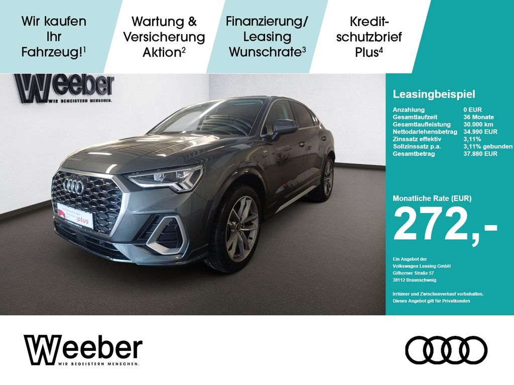 Audi Q3 Sportback S line *AHK*NAVI*LED*SHZ*19ZOLL*5J Leasing