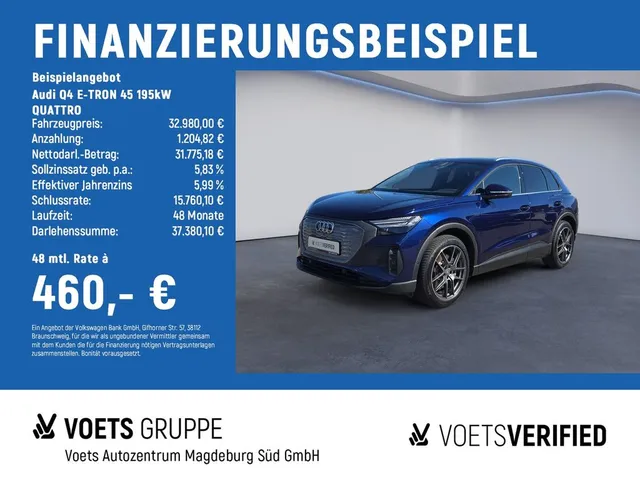 Audi Q4 E-TRON 45 195kW QUATTRO MATRIX+NAVI+PANO+GJR+