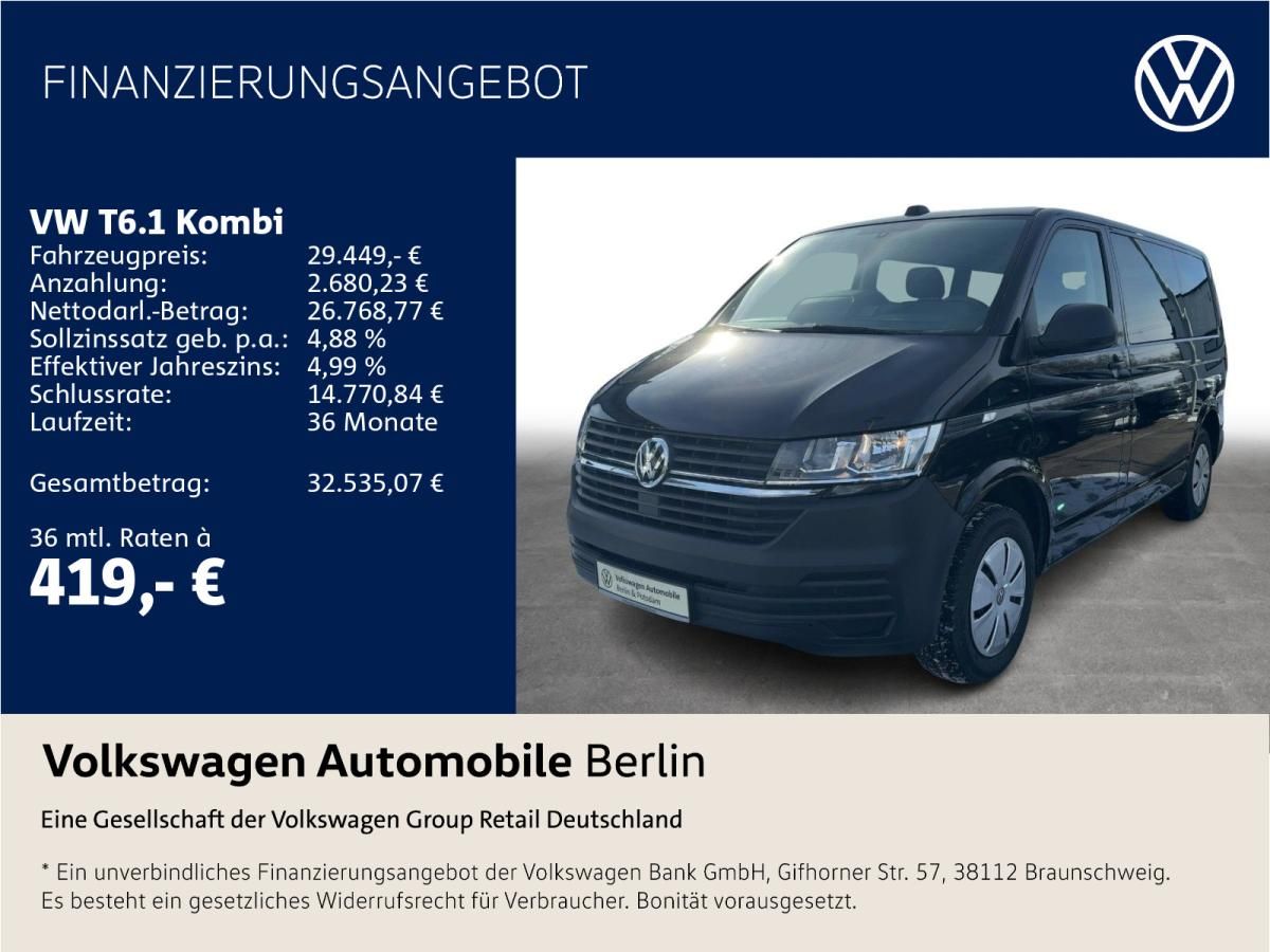 Volkswagen T6.1 Kombi L1H1 2.0 TDI DSG Navi Radio PDC Leasing