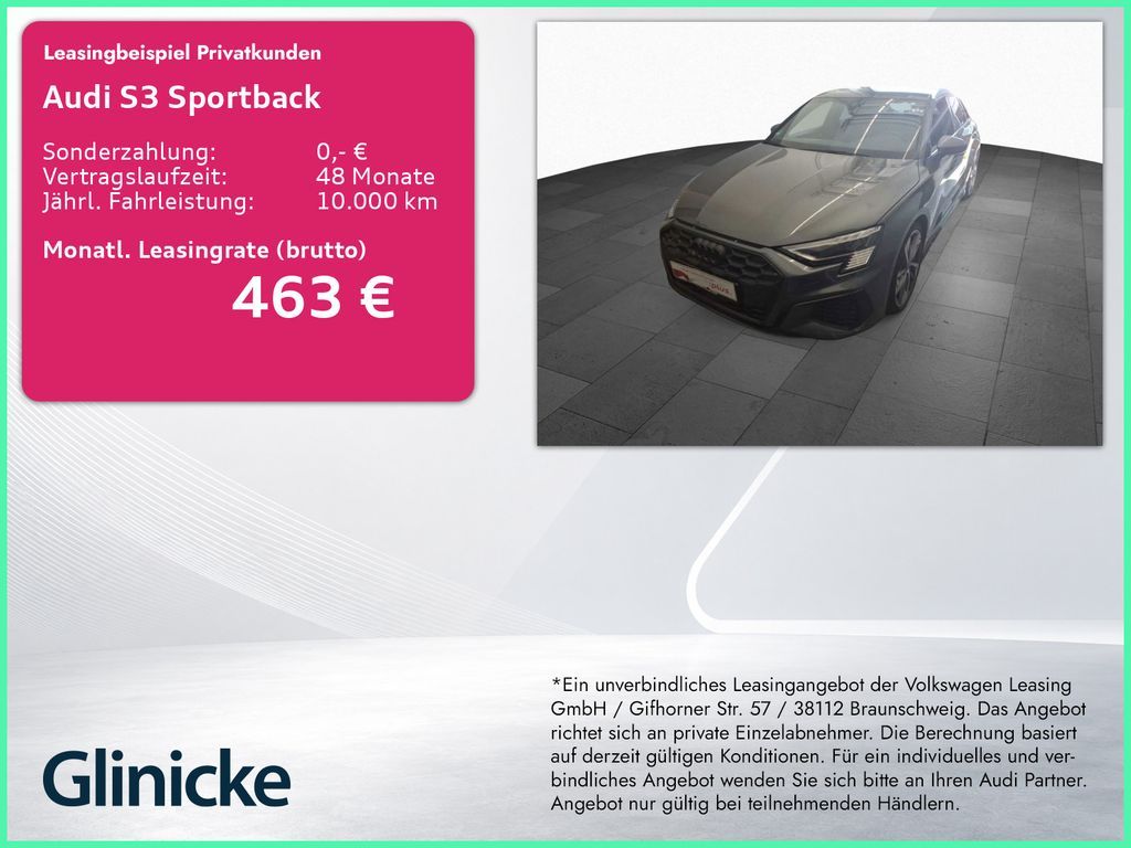 Audi S3 Sportback 2.0 TFSI qu. Matrix PDC+ Carplay Leasing