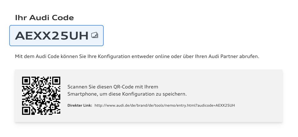 Audi Code finden