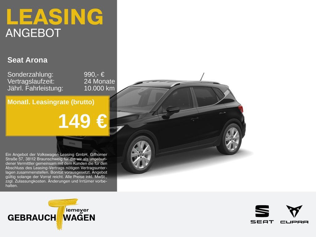 Seat Arona 1.0 TSI DSG XPERIENCE PARKLENK KAMERA NAVI Leasing