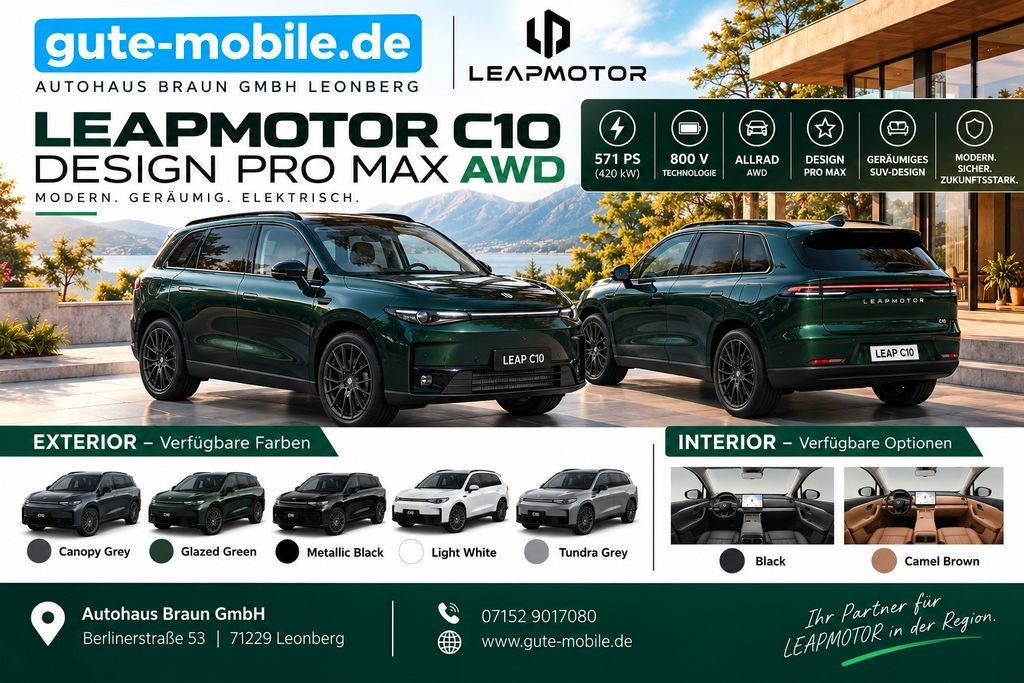 Leapmotor AWD 571ps ProMax MJ27 Abholung in 71229 Leasing