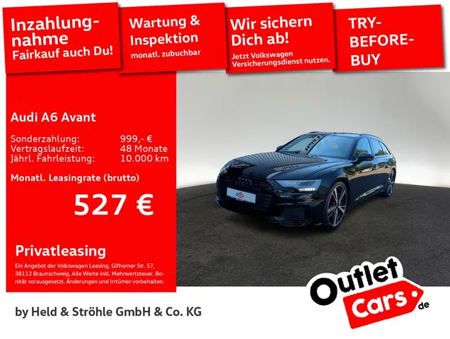 Audi A6 Avant 50 TFSI e quattro S-Line BLACK LED PANO
