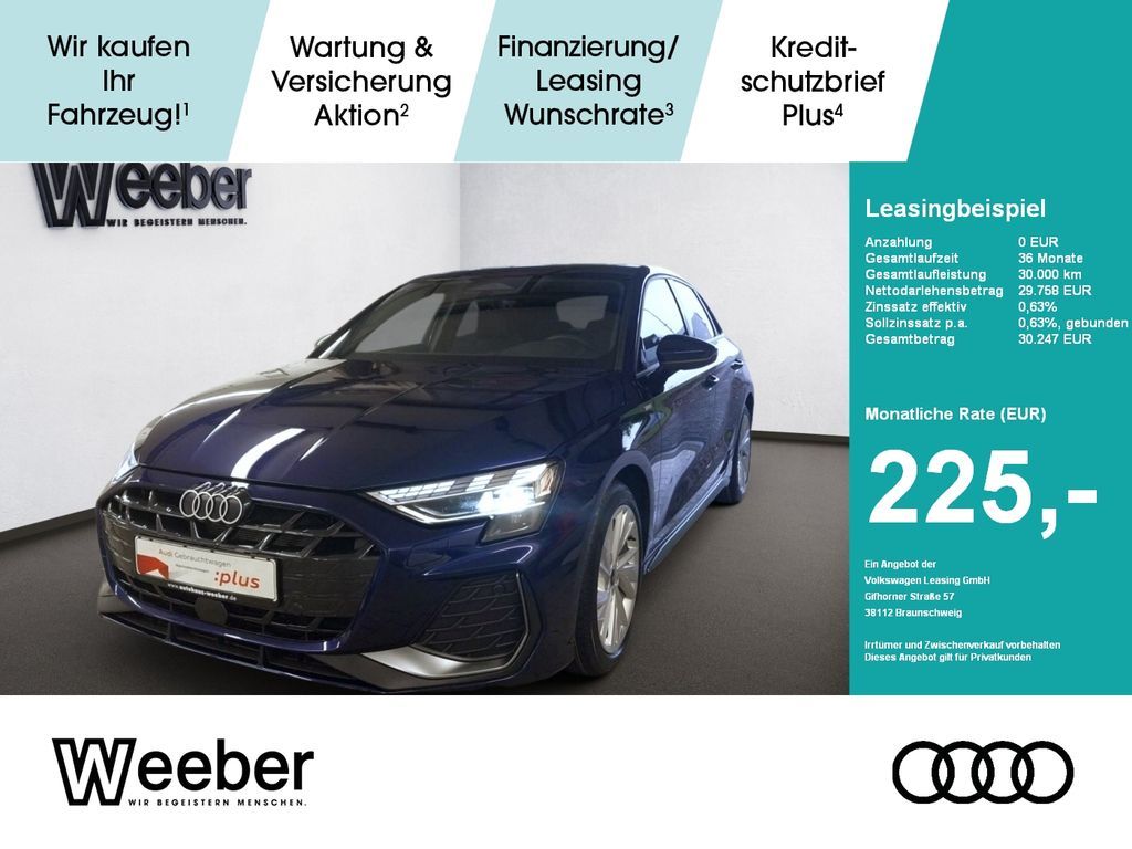 Audi A3 Sportback S line *APP CONNECT*GRA*KAMERA*LED* Leasing
