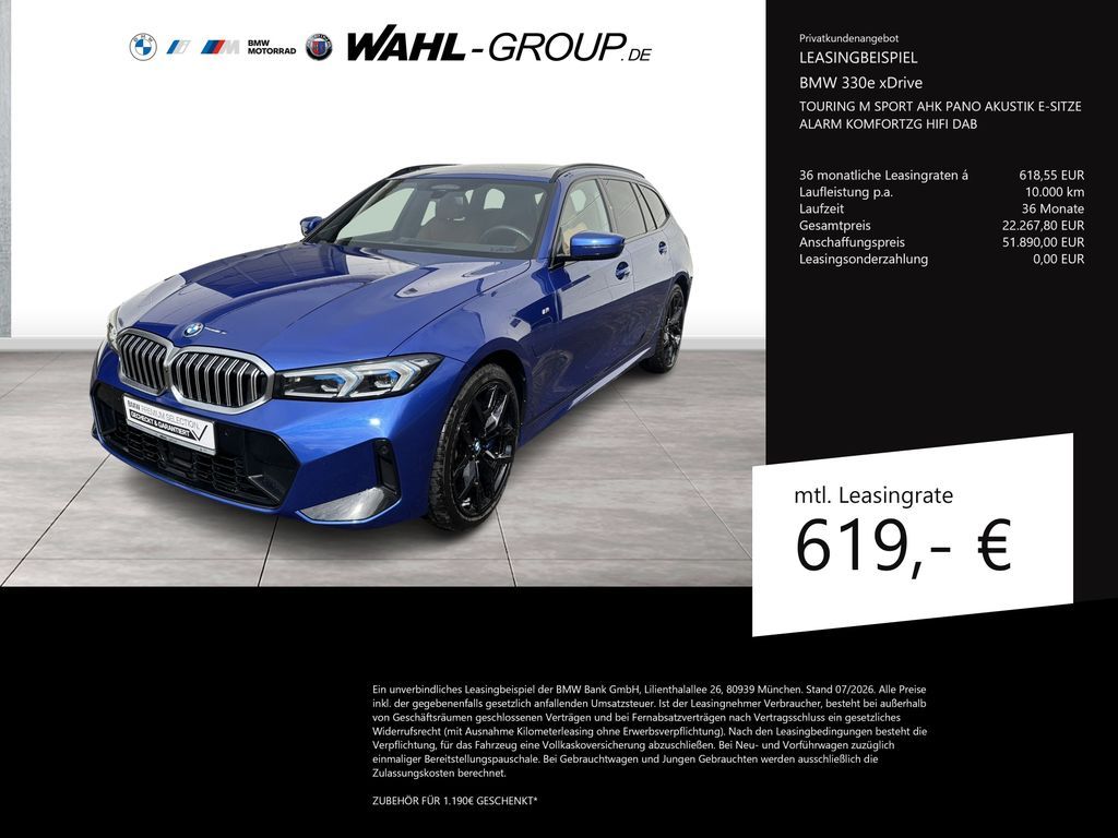 BMW 330e xDrive TOURING M SPORT AHK PANO AKUSTIK  E- Leasing