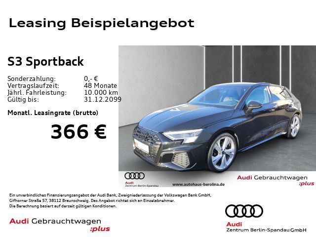 Audi S3 Sportback *MATRIX*B&O*Opt.-Schwarz+*NAV+*ACC* Leasing