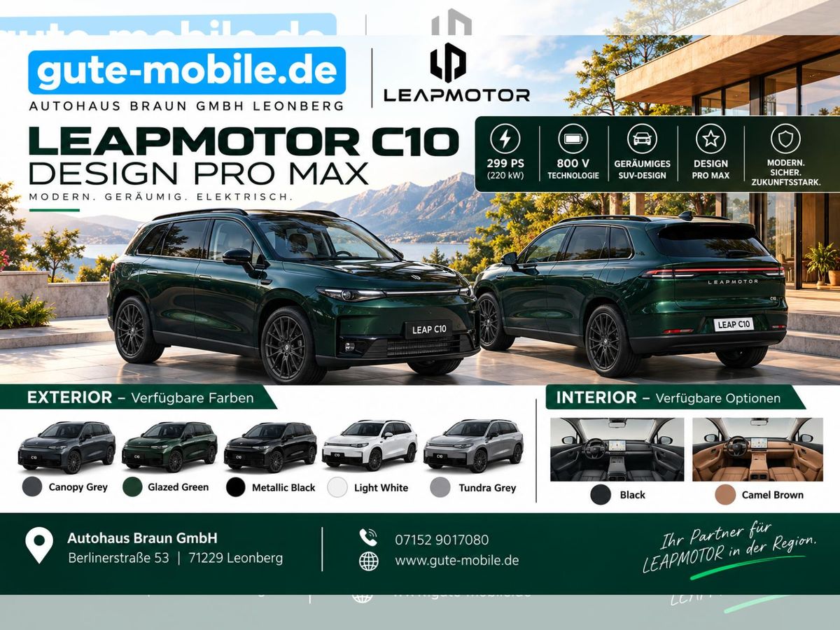 Leapmotor C10 Pro Max 82 kWh 800V Design 299PS MJ27 Leasing