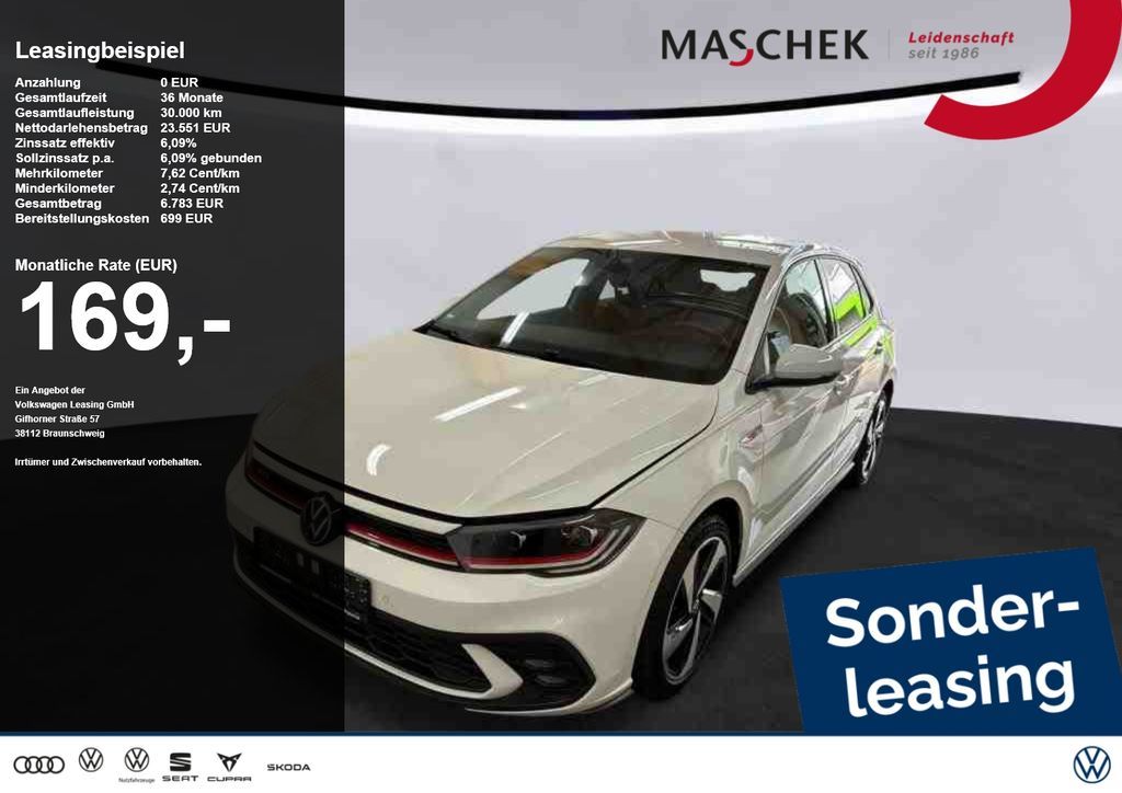 Volkswagen Polo GTI 2.0 TSI DSG Sitzh Matrix PDC Carplay Cl Leasing