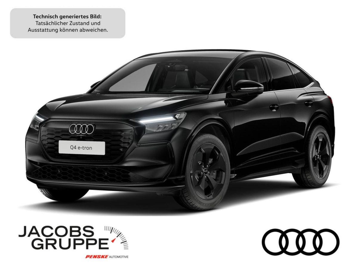 Audi Q4 e-tron Sportback S line/All Black/HuD/AHK/Wärmepumpe/20Z/ACC/Kam Leasing