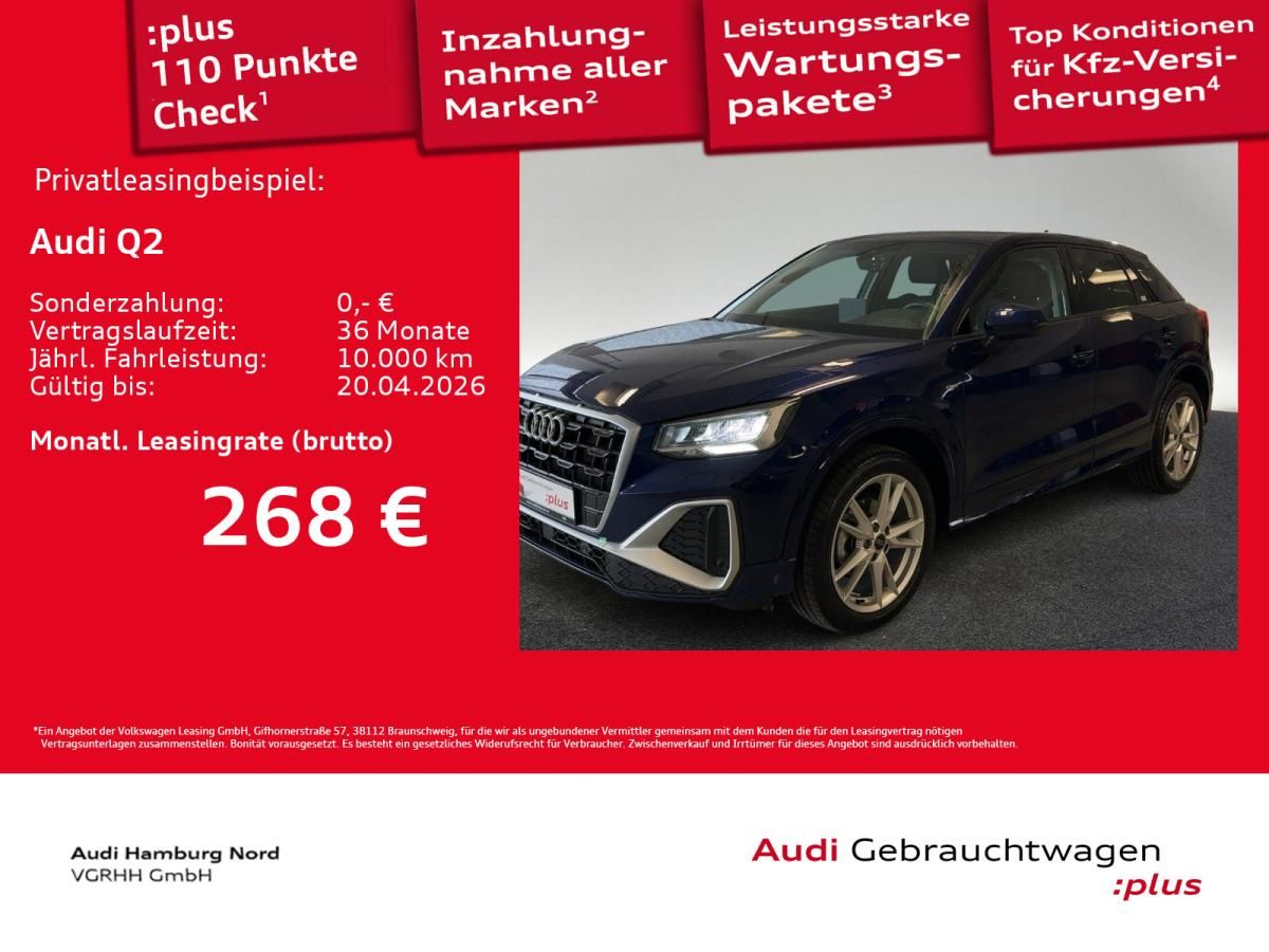 Audi Q2 35 TFSI S line S tronic Nav Sound CarPlay Cam Leasing