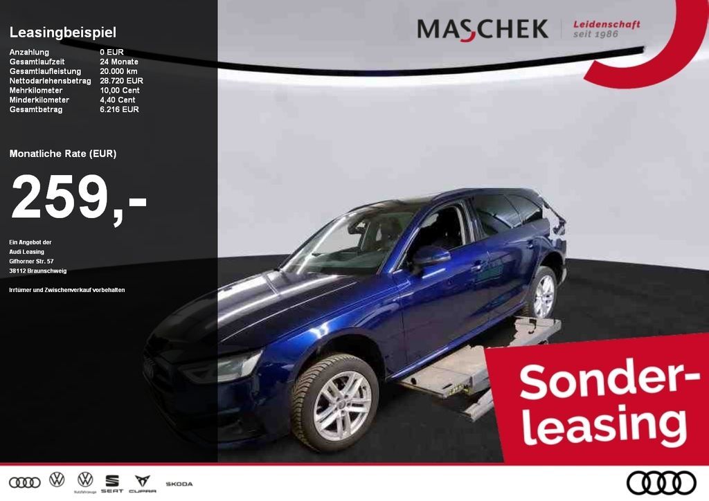 Audi A4 Avant 40 TDI S tronic Sonderleasing Memory Na Leasing