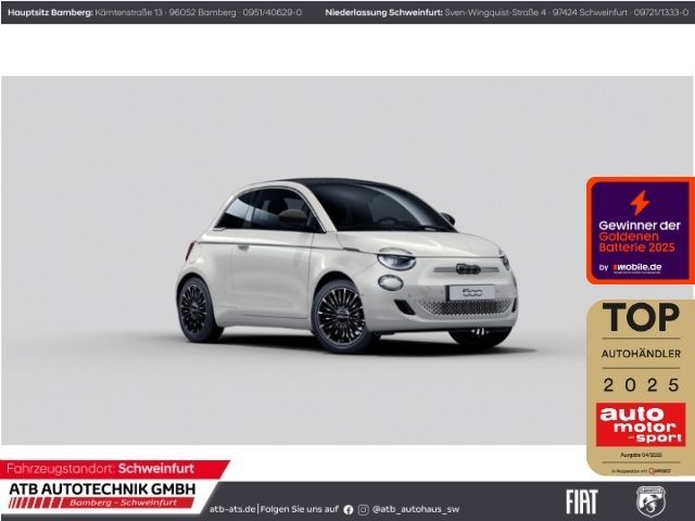 Fiat 500e Cabrio La Prima 42 kWh Navi PDCv+h Rückfahr Leasing