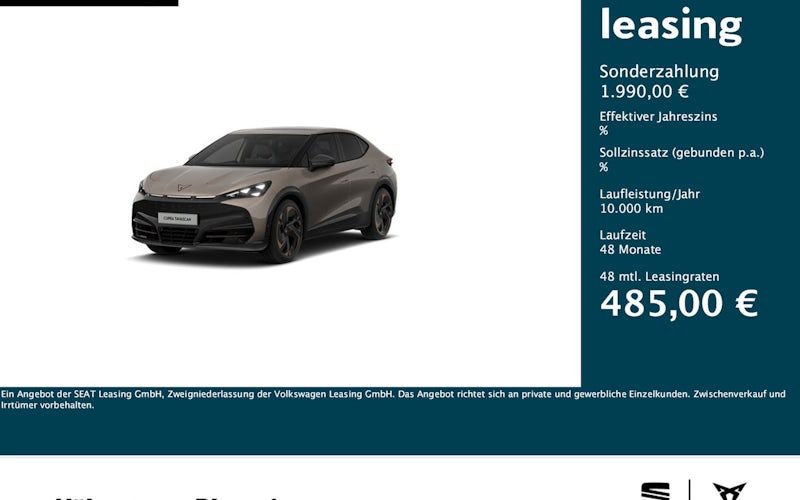 Cupra Tavascan VZ 250 KW (340 PS) / 77 KWh / 4Drive 5dr Kauf
