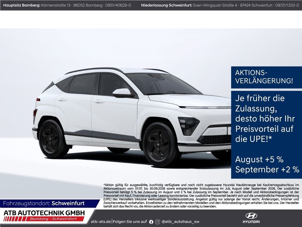Hyundai KONA Elektro MY27 Select 65kWh 204PS Navi LED AC Leasing