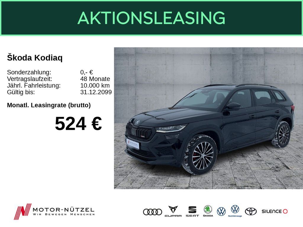 Skoda Kodiaq RS 2.0TSI LED+NAV+ACC+RFK+AHK+STDHZG+PANO Leasing