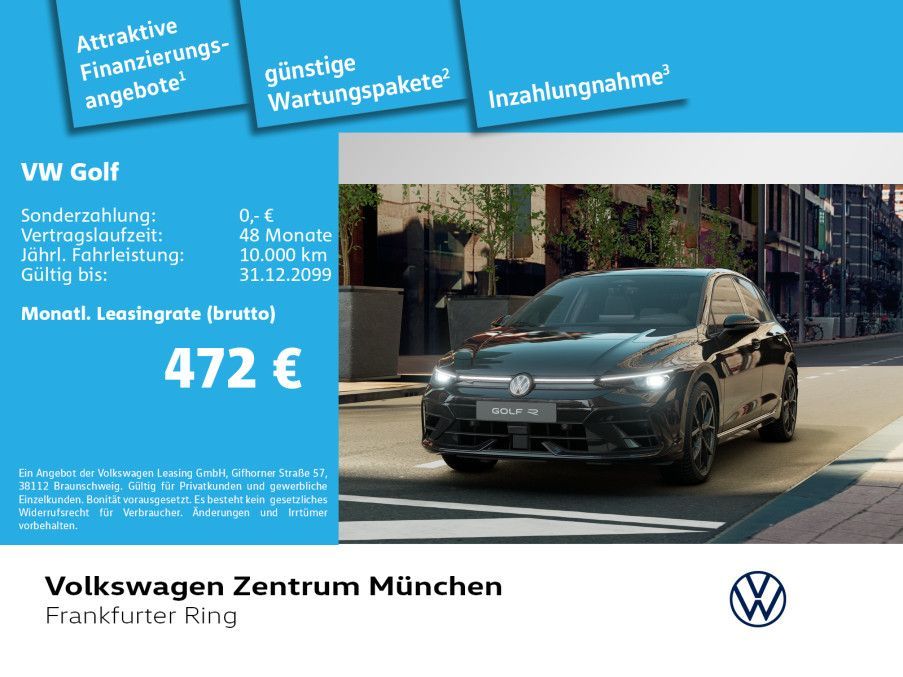 Volkswagen Golf VIII R Black 2.0 TSI 4MOT Leder Akrapovič I Leasing