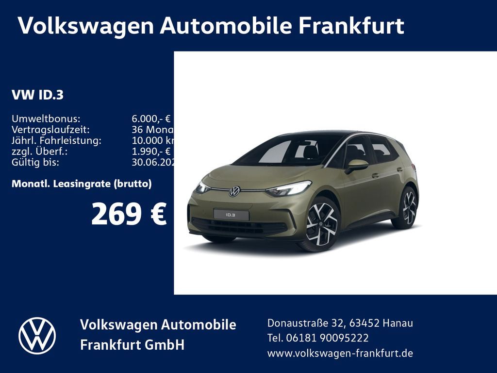 Volkswagen ID.3 Pro 150 kW (204 PS) 59 kWh 1-Gang-A utomati Leasing