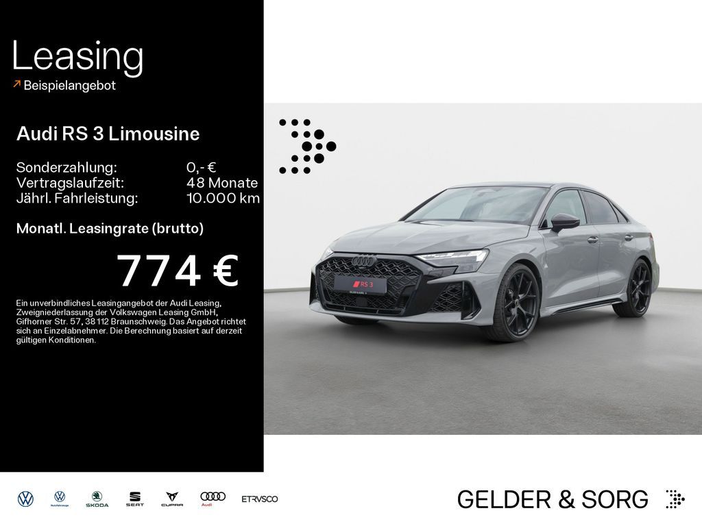 Audi RS 3 Limousine*RS-Abgas*Pano*280km/h*Schalensitz Leasing