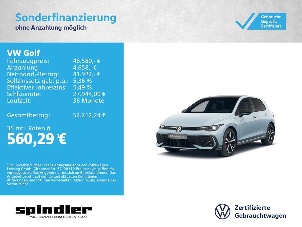 Volkswagen Golf VIII GTE 1.5 eHybrid DSG / BlackStyle, AHK Leasing