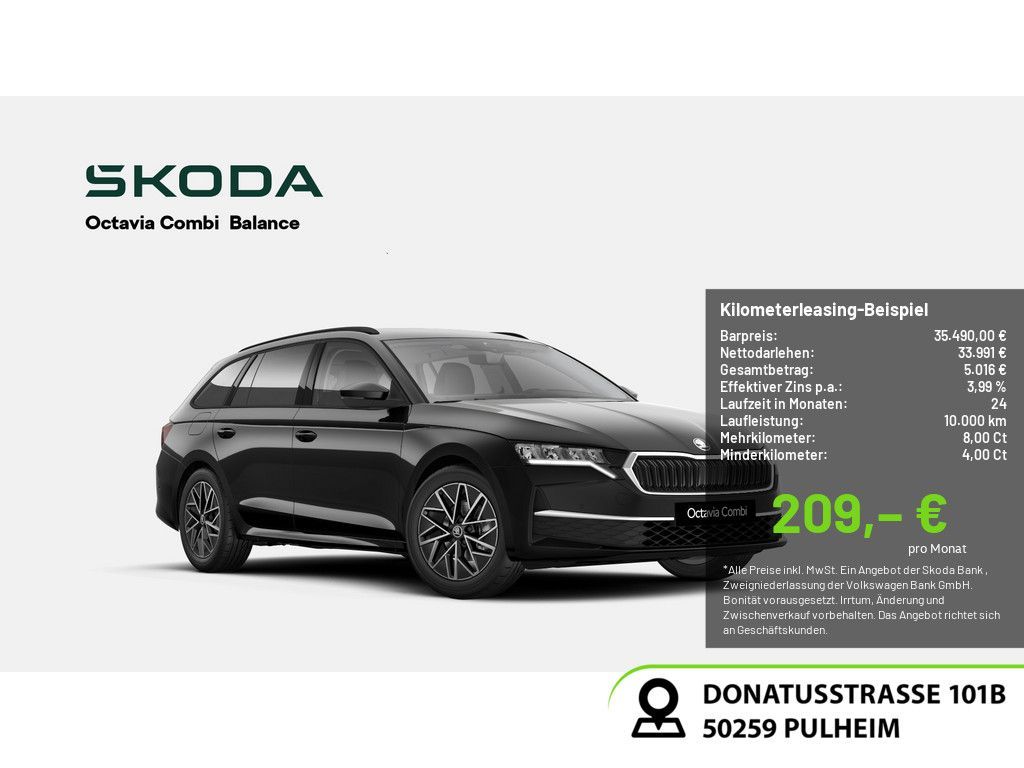Skoda Octavia Combi 2.0 TDI Balance HUD LED NAVI AHK Leasing