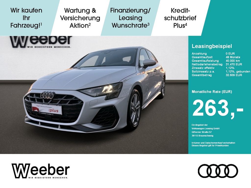 Audi A3 Sportback S line *APP CONNECT*KAMERA*NAVI*VOR Leasing