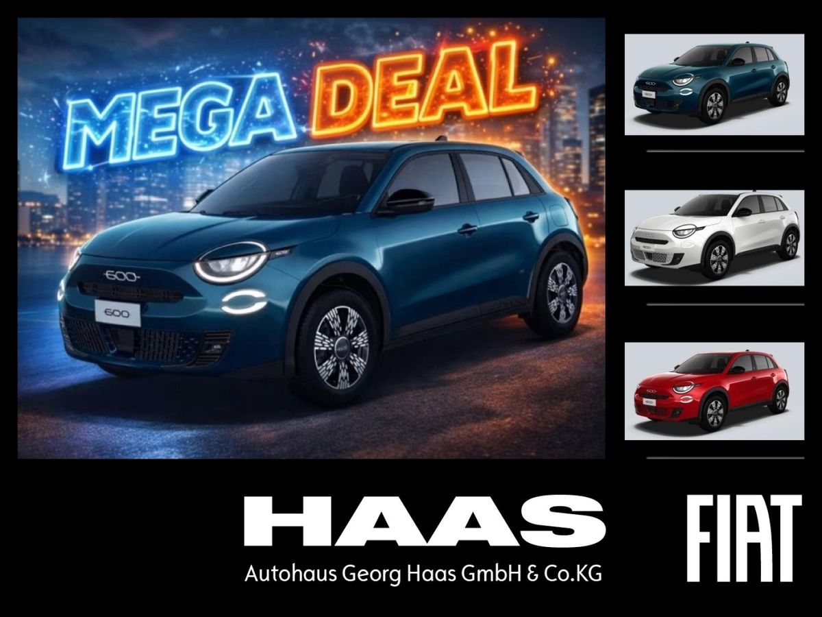 Fiat 600 🚗🔥SOFORT VERFÜGBAR Business Edition mit Stil: Navi 🧭 | Sitzheizung ♨️ | Allwetterbereifung 🛣️ Leasing
