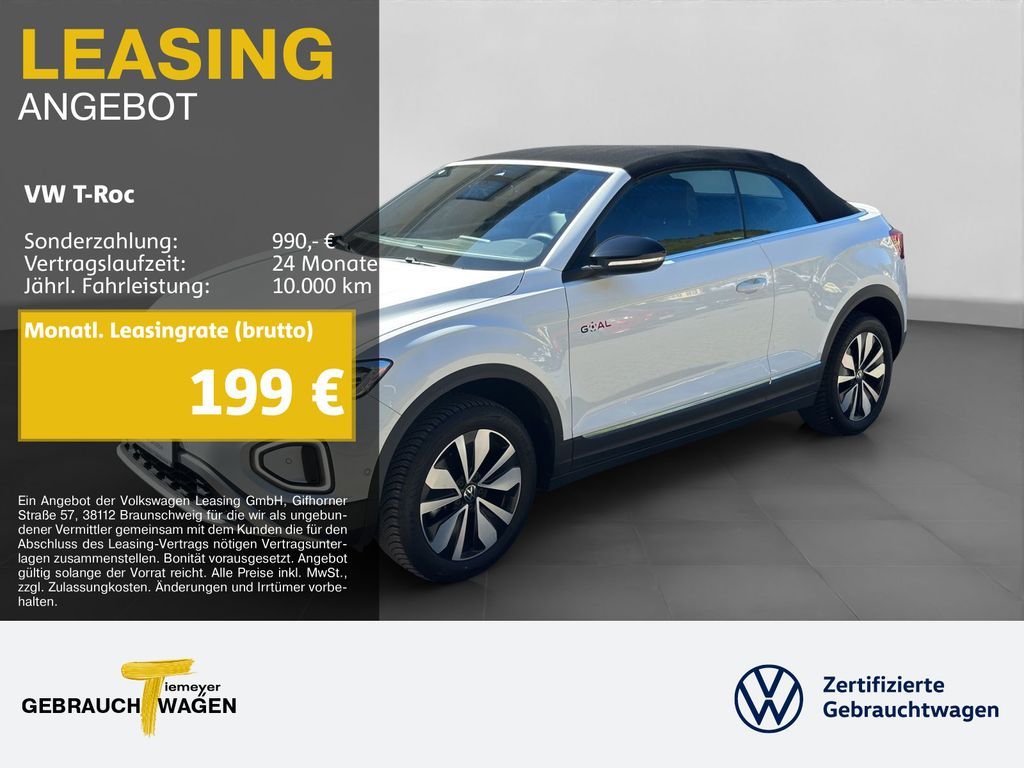 Volkswagen T-Roc Cabrio 1.0 TSI GOAL NAVI KAMERA SITZH Leasing