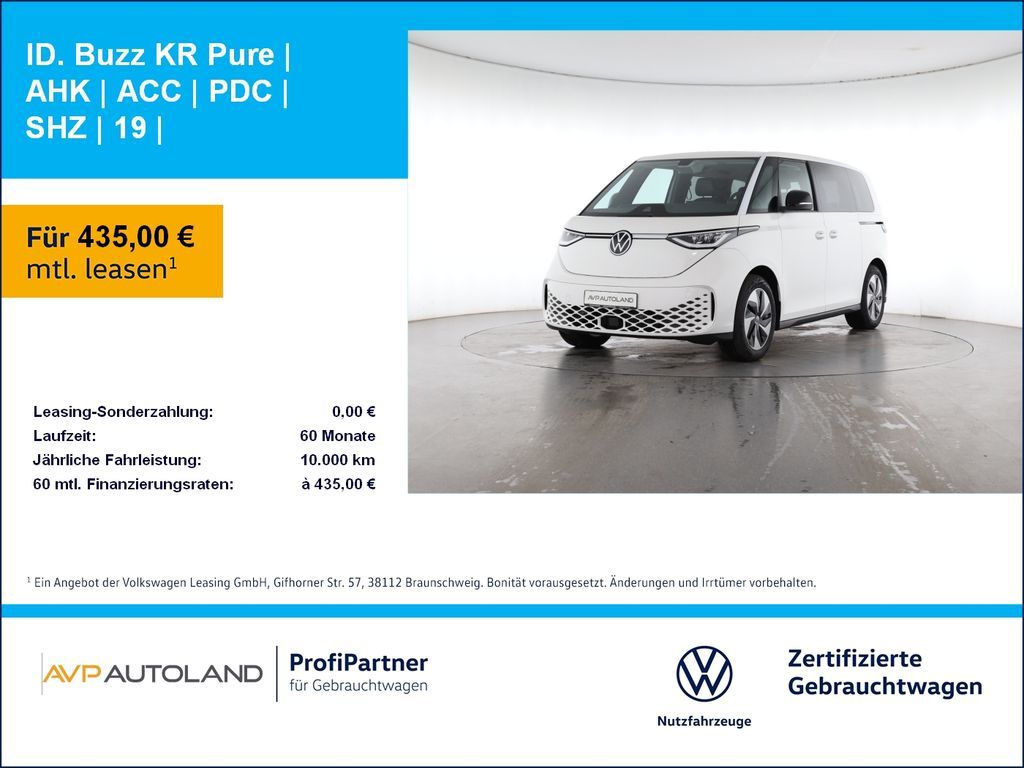 Volkswagen ID. Buzz KR Pure | AHK | ACC | PDC | SHZ | 19 | Leasing